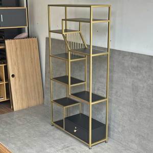 KTB137 Decorative <b>Shelf</b> Featuring Iron Frame and Rubber Wood for Living Room - Product Image 6