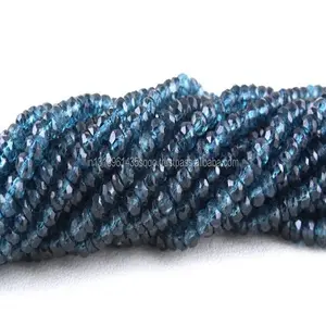 13 "lungo 1 filo naturale londra topazio blu gemma Rondelle perline sfaccettate creazione di gioielli blu 2022 gioielli perline popolari