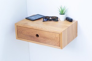 High Quality Custom Wood Bedside Nightstand Hot Selling Hanging <b>Wall</b> <b>Mounted</b> Nightstand in Acacia/Mango for Bedroom or Dining - Product Image 6