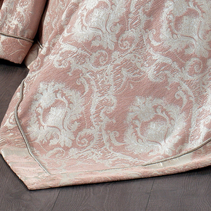 Guzide Safir Salmon Pink 4-Piece Customized Classic Luxury Home <b>Bedspread</b> <b>Set</b> 100% Chenille Organic Woven Striped Washable Ant - Product Image 5