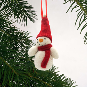 Adorno de muñeco de nieve hecho a mano elegante para decoración navideña Decoraciones navideñas de fieltro únicas-Venta al por mayor de fábrica - Product Image 2