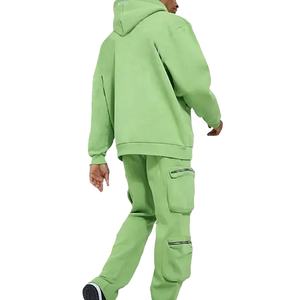 Survêtements unisexes grande taille en molleton écologique respirant extensible dans quatre sens avec poches cargo zippées - Product Image 3