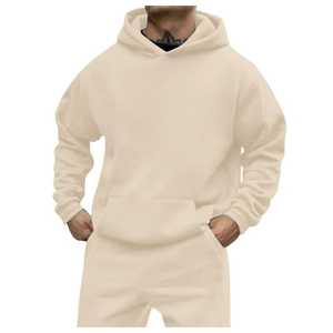 Pull-over léger à capuche pour hommes, sweat-shirt à capuche blanc à épaules tombantes, sublimation, vente en gros - Product Image 5