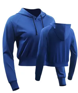 Sudadera con capucha transpirable de doble capa para mujer con logotipo en relieve de 400GSM - Product Image 2