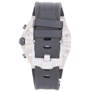 Reloj de Lujo con Esfera de Cristal y Movimiento de Cuarzo, Adornado con Moissanita de Dos Tonos - Product Image 4