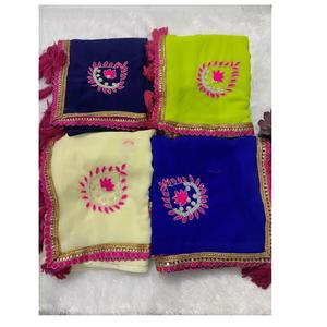 Boutique indienne Meilleure vente Soft Georgette Broderie Imprimé Multicolore Saree Regular Party Wear Ethnic Wear Exclusive - Product Image 1