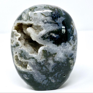 Ágata musgo Natural, piedra de pie de piedra de forma libre, piedra pulida, cristal, curación, para decoración del hogar, venta al por mayor - Product Image 1