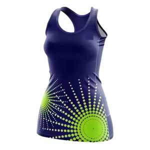 Jersey de Netball con estampado elegante con material que absorbe la humedad Tela transpirable de color personalizable para partidos intensos - Product Image 2