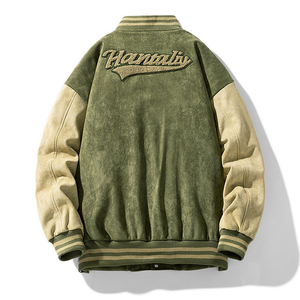 Chaqueta de Béisbol Vintage 2025 para Hombre, Estilo Varsity, Cuello Alto, Estilo Urbano, Poliéster/Algodón, Delgada, Holgada, Informal, Abrigo de Invierno - Product Image 4