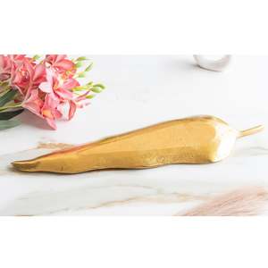 Plato de Latón Antiguo con Diseño de Hojas Bohemias de 51 cm, Acabado Mate con Patrón Vegetal - Product Image 4