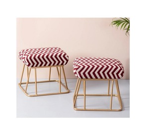 Nouveau design antique pouf rond pouf repose-pieds avec pieds en métal pour salon couleur grise velours design premium bas taux - Product Image 6