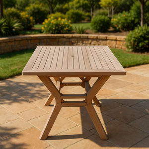 Mesa cuadrada de madera para Patio, diseño escandinavo duradero, resistente a la intemperie, resistente a los rayos UV, patio, hoteles, parques al aire libre - Product Image 1