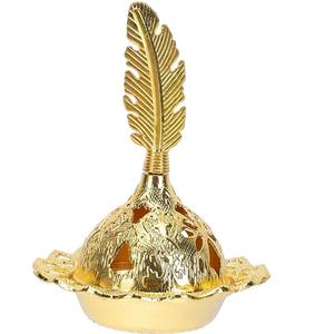 Quemador de incienso con diseño de hoja de flor de metal personalizado al por mayor con fragancia dorada para Decoración de mesa de jardín hogar Oficina - Product Image 2
