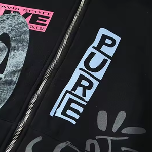 Sudadera con capucha extragrande para hombre de algodón 100% de peso pesado personalizada con estampado 3D en relieve con capucha French Terry Boxy Crop Thermal Solid - Product Image 5