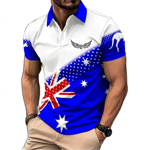 Camisa de Golf para Hombre, 100% Poliéster, Transpirable, con Estampado de Canguro Australiano, Estilo Casual, Manga Corta, Diseño con Flecos, 140g - Product Image 2