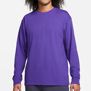 T-shirt à manches longues et col long en coton de haute qualité pour hommes, impression par sublimation tricotée, T-shirts pour hommes au design uni - Product Image 5