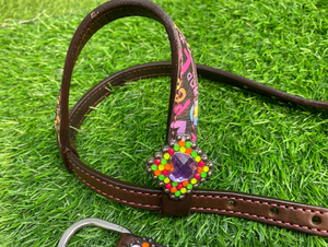 อานม้าแท้ 100% ผลิตในอาร์เจนตินา อานม้าแบบตะวันตก สวมใส่สบาย ระบายอากาศได้ดี อานม้าสำหรับขี่ม้าแบบเดรสสาจ พร้อมลายปักอิโมจิรูปหัวใจ - Product Image 4