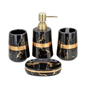 Conjuntos decorativos de baño de mármol macizo hechos a mano Conjuntos de decoración de baño de tendencia de lujo de calidad superior a precio mayorista - Product Image 4