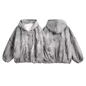 Sweat-shirts pour hommes personnalisés avec logo imprimé, qualité délavée, appliqué, broderie, 500 g/m², surdimensionné, lavage à l'acide, coton français - Product Image 2
