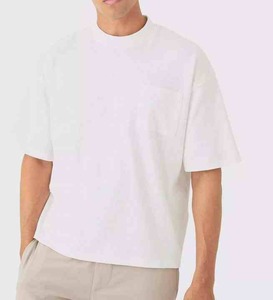 Marque privée doux respirant coton T-Shirts 100% tricoté commande en gros léger coupe ample 220 grammes lettre motif longueur de culture - Product Image 1