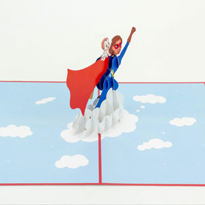 Super homme forme fait à la main Pop Up 3D carte de voeux artisanat prix le plus bas avec quantité en vrac - Product Image 1