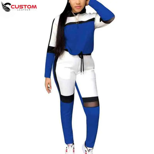 Conjunto de chándal de dos piezas para mujer, nuevo estilo, ropa deportiva, chándales coloridos para mujer, chándal de algodón/polar hecho para mujer - Product Image 5