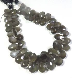 Piedras Preciosas Sueltas de Piedra Lunar Gris Natural, Corte Facetado de 10-14 mm, Cuentas de Piedras Preciosas en Hilo de 8 Pulgadas, Precio de Fábrica, Creaciones de Joyería - Product Image 1