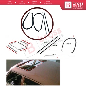 BSR534 Sunroof Seal Brush Gasket Metal <b>Rubber</b> Set for W114 W115 W108 W109 W123 S123 C123 190 W201 W116 W126 C126 W110 W111 W112 - Product Image 5