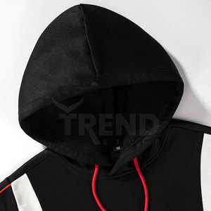 Chándal de invierno para correr con logotipo impreso personalizable y elegante para hombre, conjunto de algodón 100% transpirable con cremallera superior de alta calidad - Product Image 4