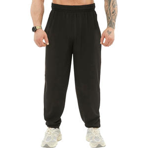 100% coton hommes décontracté taille basse Baggy polaire survêtement pantalon de haute qualité Street Wear Hip Hop pantalons de survêtement avec Logo personnalisé - Product Image 4