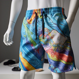 กางเกงขาสั้นพิมพ์ลายสำหรับผู้ชายกางเกงขาสั้นชายหาดว่ายน้ำแบบซับลิเมชันสำหรับใส่วิ่งเล่นกีฬาสำหรับผู้ชาย - Product Image 1