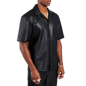 Camisas de Cuero de Diseño Personalizado en Color Sólido para Hombre, Impermeables, Último Diseño, Camisas de Cuero de Alta Calidad - Product Image 3