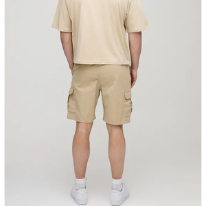 กางเกงขาสั้นผ้าแคนวาสแบบทึบสำหรับผู้ชายกางเกงขาสั้นผ้าแคนวาสสูงระบายอากาศได้ดีเป็นมิตรกับสิ่งแวดล้อมสำหรับ2025ออกแบบสไตล์สตรีท - Product Image 3