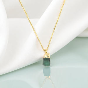 New Arrival <b>Emerald</b> Birthstone Necklace 8-10 MM Gemstone <b>Pendant</b> 18 Inch Chain Necklace Jewelry - Product Image 1