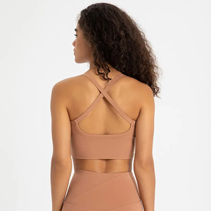 Sujetador deportivo sexy con espalda abierta Top Fitness logotipo personalizado Push Up Yoga Wear sujetador para mujer - Product Image 5