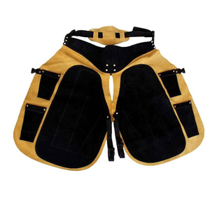 Tabliers de maréchal-ferrant professionnels en cuir noir, réutilisables, durables et protecteurs, personnalisables pour le travail équestre - Product Image 2