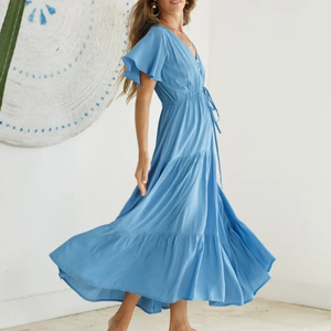 Venta al por mayor de moda Tie Dye Maxi vestido con brazo largo Casual Wear estilo de camisa de moda por los exportadores - Product Image 1