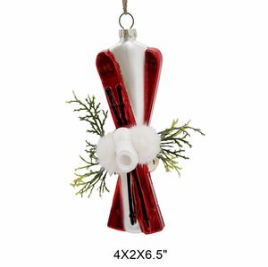 Adornos Navideños de Cristal Pintados a Mano, Máscara Veneciana con Plumas y Decoraciones de Lujo para Árboles de Navidad, Estilo Clásico Multicolor - Product Image 4