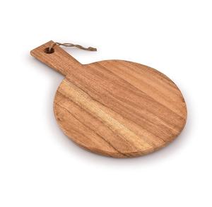 Planche à pizza en bois d'acacia naturel de grande taille pour la cuisine, en stock aux États-Unis, planche à charcuterie ronde de 12 pouces avec poignée - Product Image 1