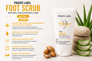 Exfoliante para Pies de Marca Privada 150ml OEM |   Exfoliante para el Cuidado de los Pies, Eliminación de Callosidades, Suavizante para Pies Secos |   Vegano Natural España UE - Product Image 2
