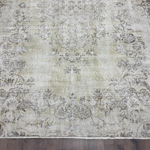 Grand tapis vintage 6,1x8,6 pieds, tapis turc en laine gris à pois - Product Image 2