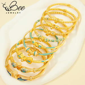 Brazaletes de Diseñador de Moda de Dubái de Alta Calidad, Chapados en Oro de 21k, Joyería de Pulsera Vintage para Bodas, para Mujeres Árabes Islámicas - Product Image 5
