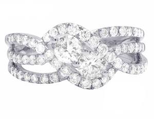 Anillo de plata de ley S925 de moda para mujer con moissanita redonda diamante boda compromiso joyería regalos - Product Image 1