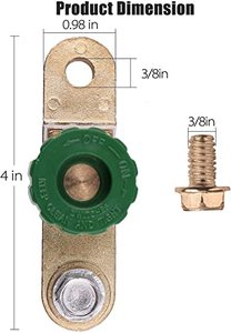 Interruttore di Disconnessione <span class=keywords><strong>Batteria</strong></span> <span class=keywords><strong>Auto</strong></span> 12V DC, Interruttore Principale <span class=keywords><strong>Batteria</strong></span> con Pulsante Verde, Interruttore di Spegnimento per <span class=keywords><strong>Batteria</strong></span> <span class=keywords><strong>Auto</strong></span> - Product Image 2