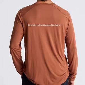 Camisetas de Pesca de Secado Rápido con Protección UV para Hombre, Transpirables, Ligeras, de Color Sólido, Manga Larga, Diseño de Bambú Estampado - Product Image 3