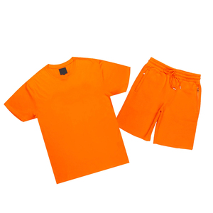 Verano gimnasios entrenamiento hombre transpirable secado rápido ropa deportiva pantalones cortos conjunto calle moda Casual ropa 100% algodón hombres pantalones cortos conjunto - Product Image 1