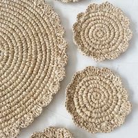Sous-plats et sets de table classiques en jonc de mer naturel tressé à la main, écologiques, accessoires de table