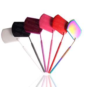 Miroir de maquillage grossissant en acier inoxydable à long manche, durable, écologique, outil de vérification des cils, aide à la beauté, fonction amovible - Product Image 2