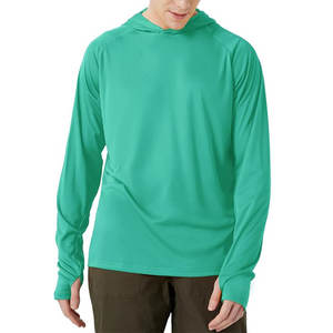 Upf 50+ Rash Protection Men Quick Dry Breathable Fishing Hooded Shirts - Product Image 1