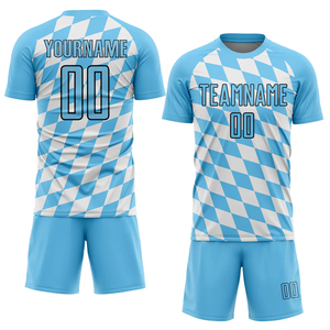 Maillot de football personnalisé bleu clair et blanc-vert sublimation respirant à la mode pour l'équipe de France – Vente en gros - Product Image 2